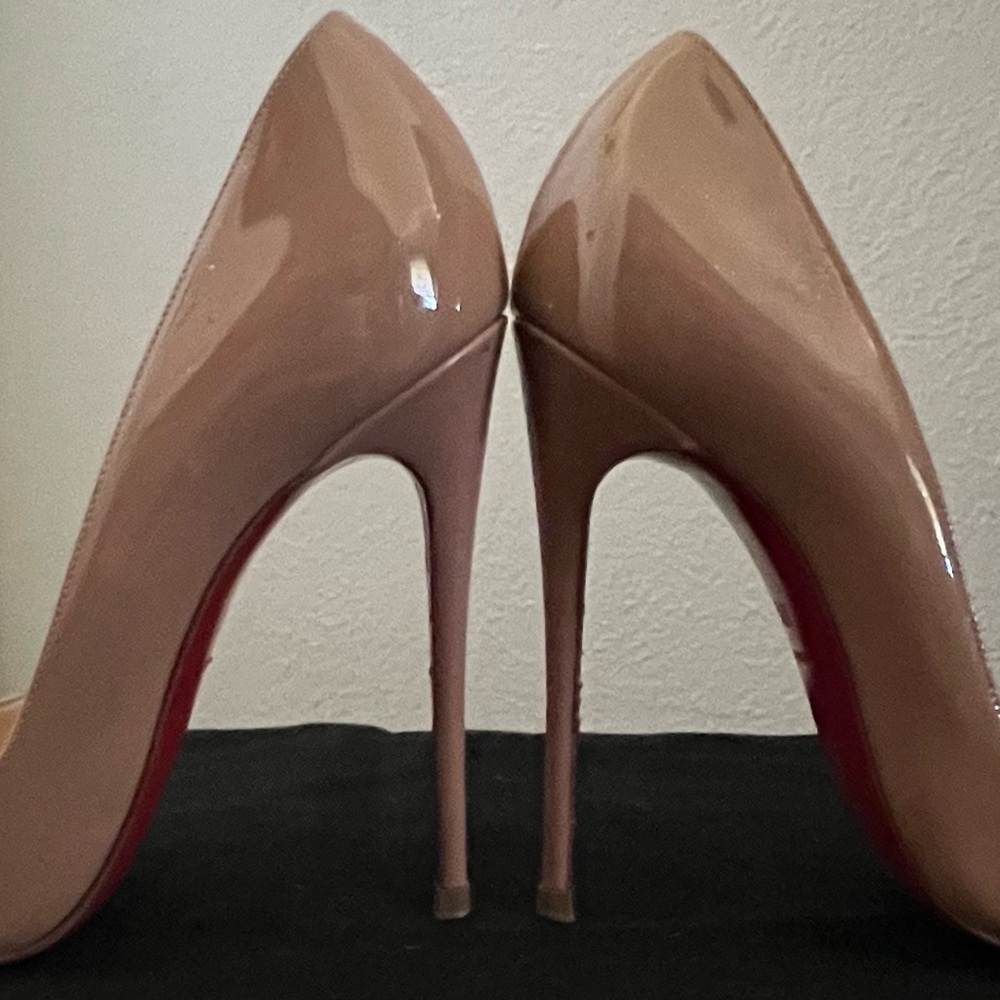 Christian Louboutin So Kate 120mm pumps in nude/tan.